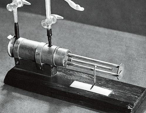 英国物理学家卢瑟福发现质子的设备