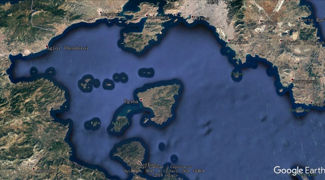 雅典附近 · Google Earth 图片