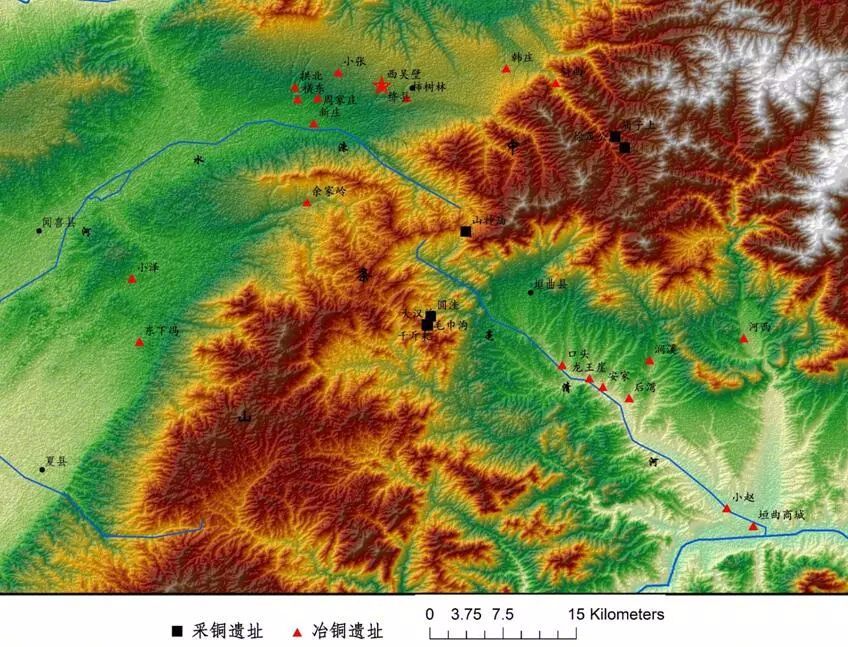 西吴壁遗址及周边地区地形图