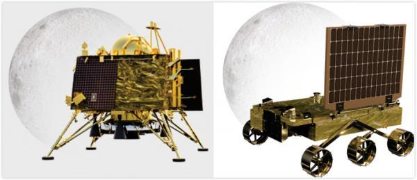 Vikram着陆器（左）与Pragyan月球车（右）（图/ISRO）