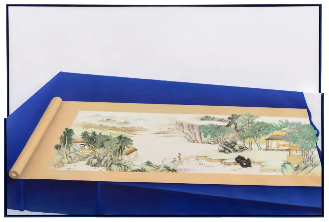蓝桌布 100×150cm 布面油画2017
