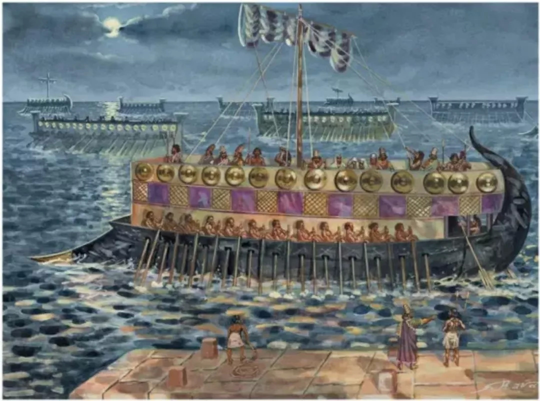 腓尼基人的双层战舰在萨拉米斯吃了大亏