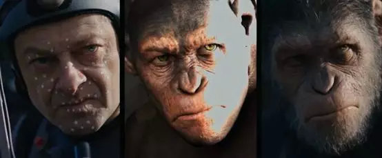 《猩球崛起》中人面表情捕捉、概念模型、特效成品对比