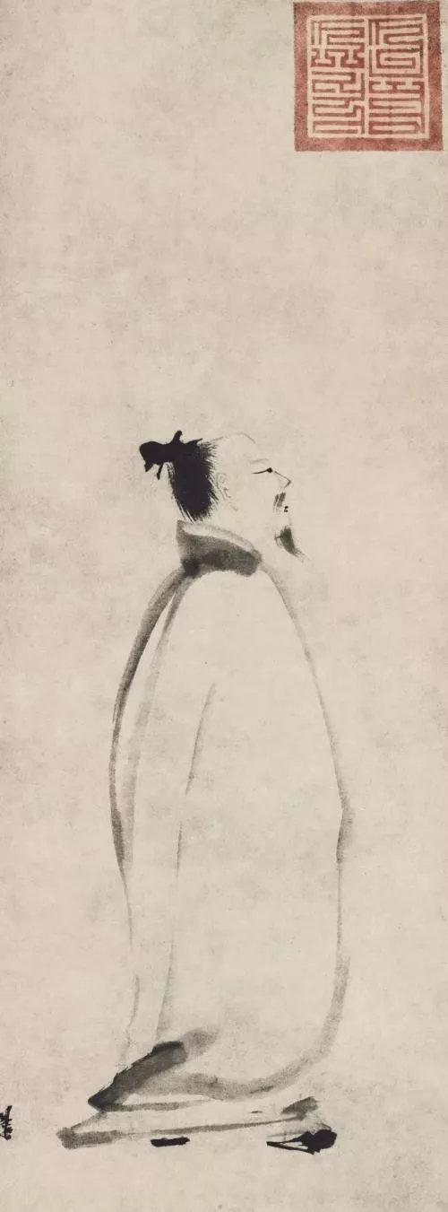 【南宋】梁楷画的李白，《太白行吟图》局部原作现藏于日本东京国立博物馆