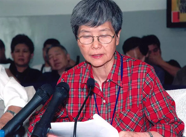 2004年8月16日，樊锦诗在常书鸿先生诞辰100周年座谈会上发言