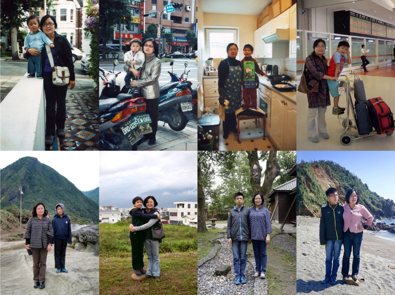 汪晓青拍摄的《我和儿子一样高》系列作品。