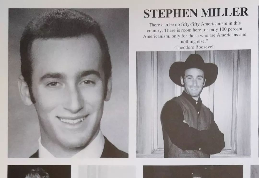 Stephen Miller高中yearbook，截图来自纽约时报 版权属于原作者