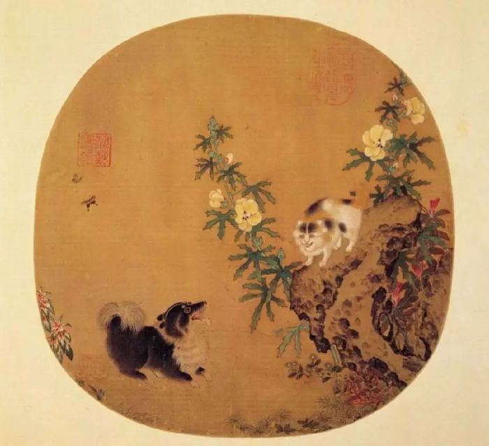 《秋葵山石图》，南宋李迪作品，现藏台北故宫博物院