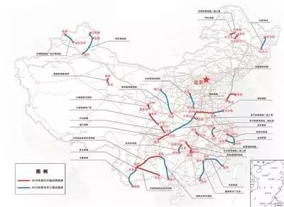 2016年中国铁路新线示意图。刘坤弟 制图