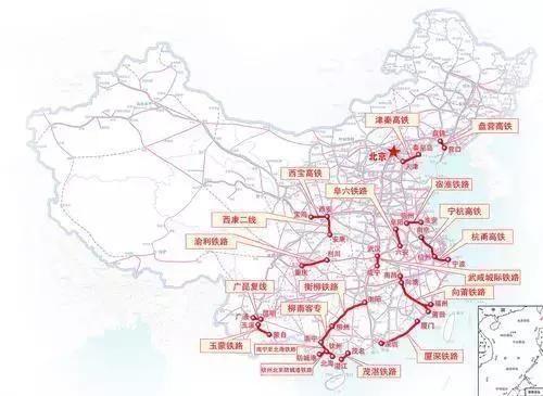 2013年中国铁路新线示意图。刘坤弟 制图