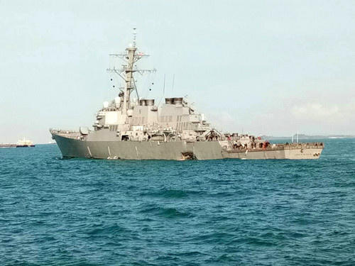 美海军因撞船事件暂停全球行动 全面审查第七舰队